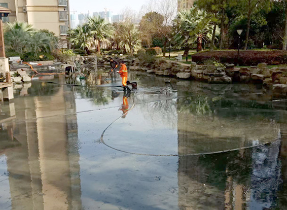 岚县景观池淤泥清理